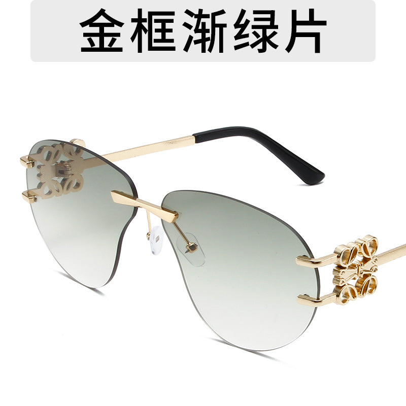 Wholesale Metal Frameless Shaped Sunglasses  Gradient Hip Hop Punk Sunglasses Suitable for Riding Cool Glasses